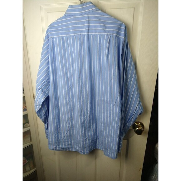 Sean John Shirt Mens XXL 18 36/37 Blue Button Up Dress Shirt Long Sleeve Striped - Picture 10 of 10